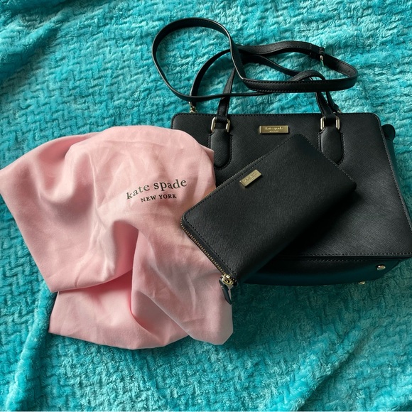 Kate Spade Black Handbag and Wallet Set